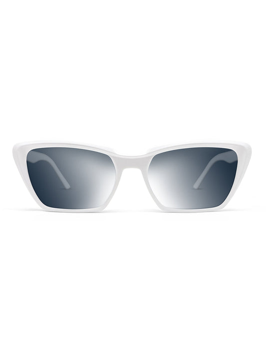 Refine White with Grey Mirrored Lenses
